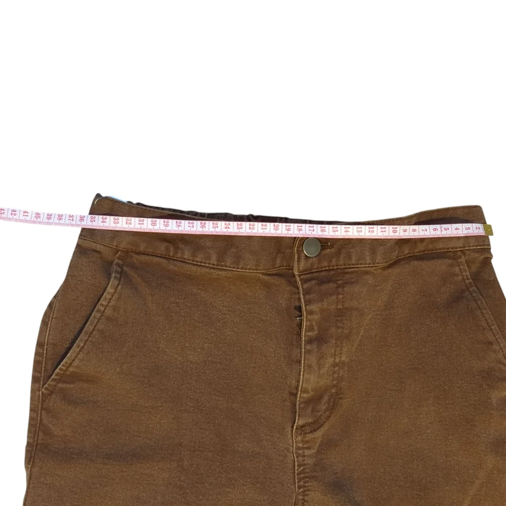 OAK + FORT Wide Leg Brown Jeans - medium 98% cotton - Picture 9 of 11